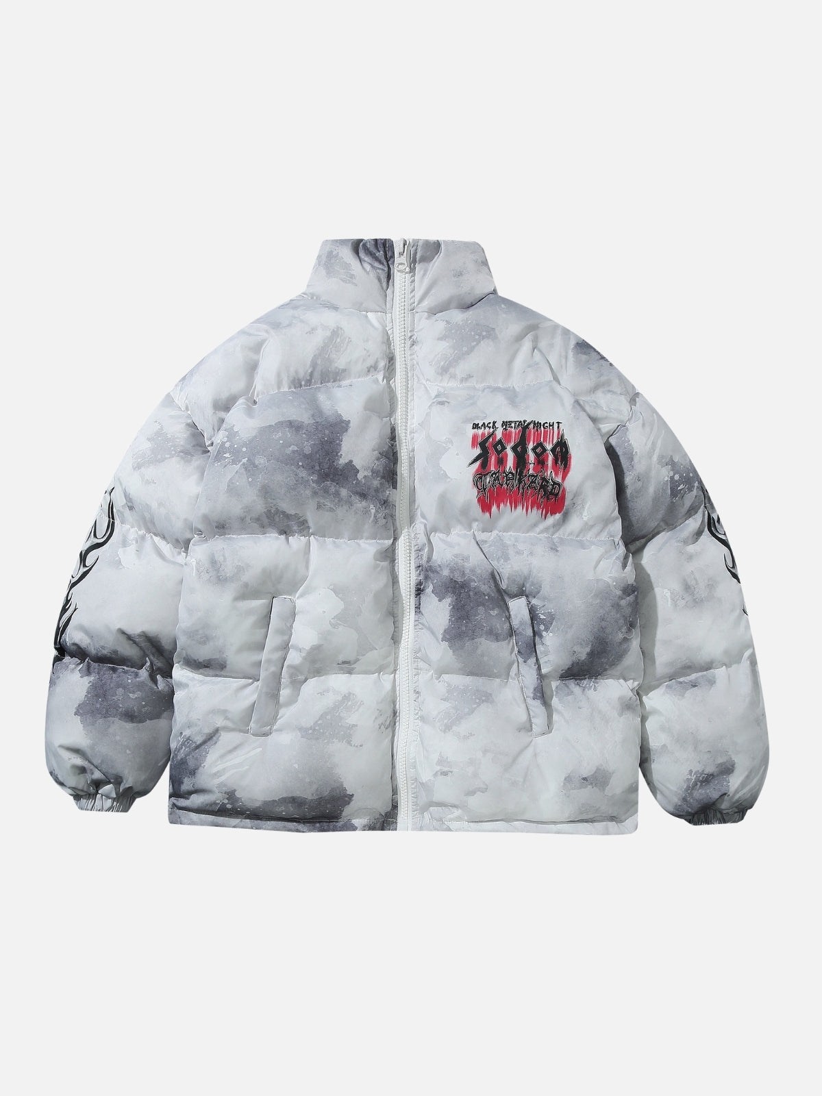 DREATH - Puffer Graphic Jacket White | TEENWEAR.EU