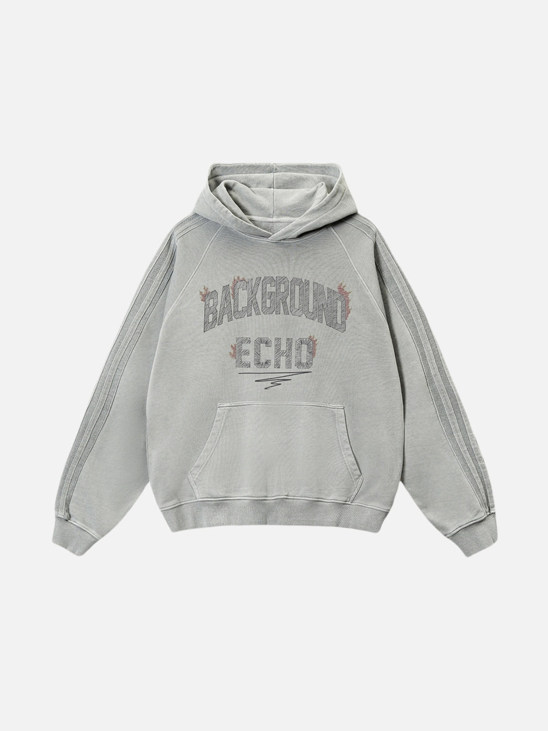 BACKGROUND - Oversized Print Hoodie Grey | TEENWEAR.EU