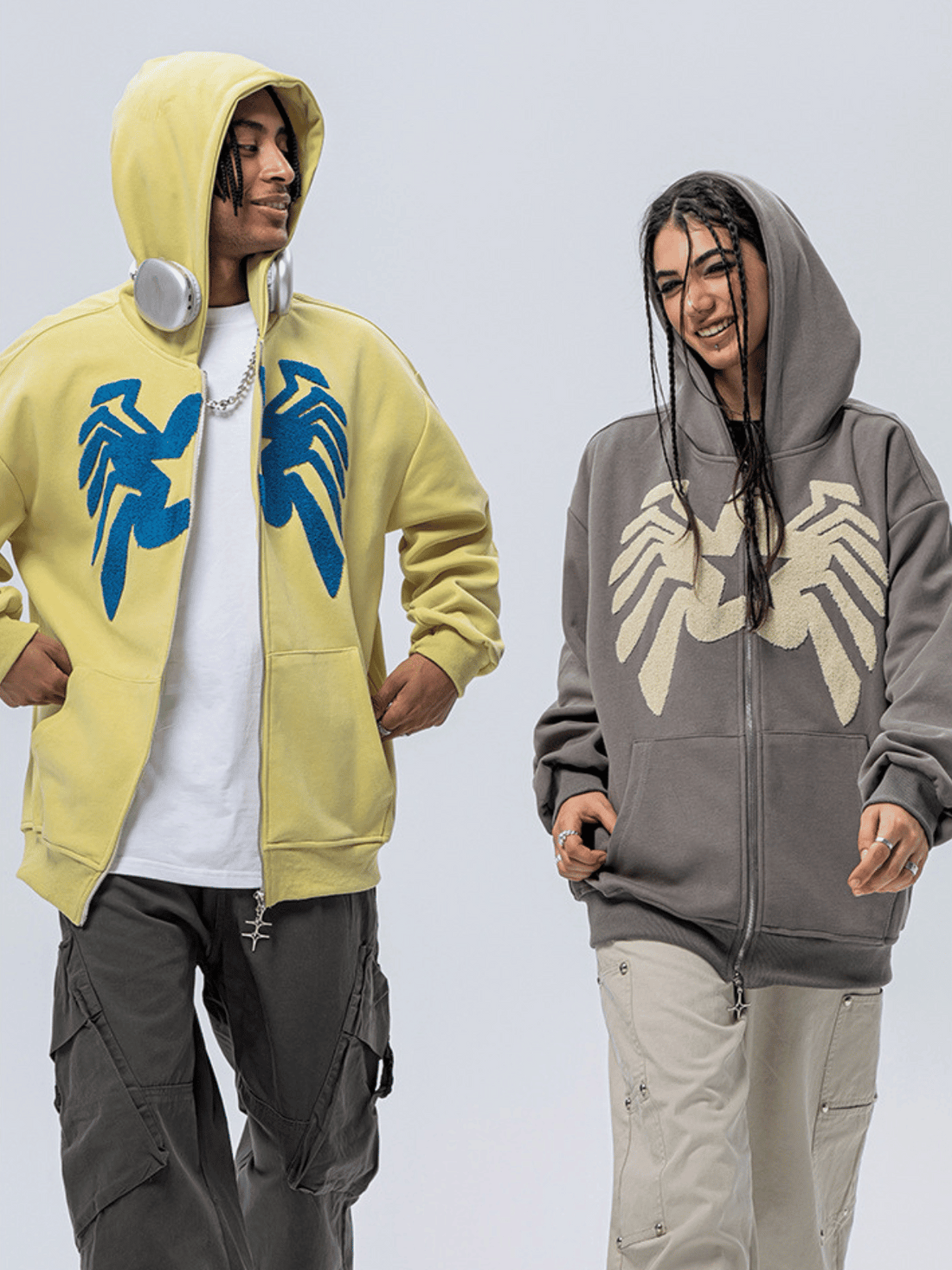 SPIDER UP - Embroidered Zip Up Hoodie | TEENWEAR.EU