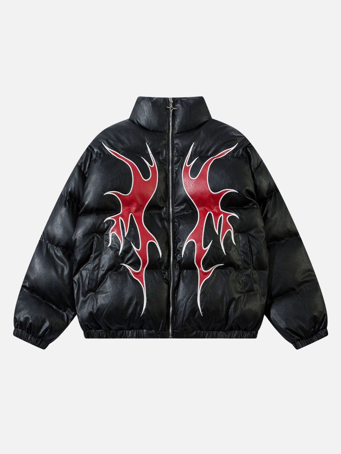 FIRE PORTAL - Puffer Graphic Jacket Black | TEENWEAR.EU