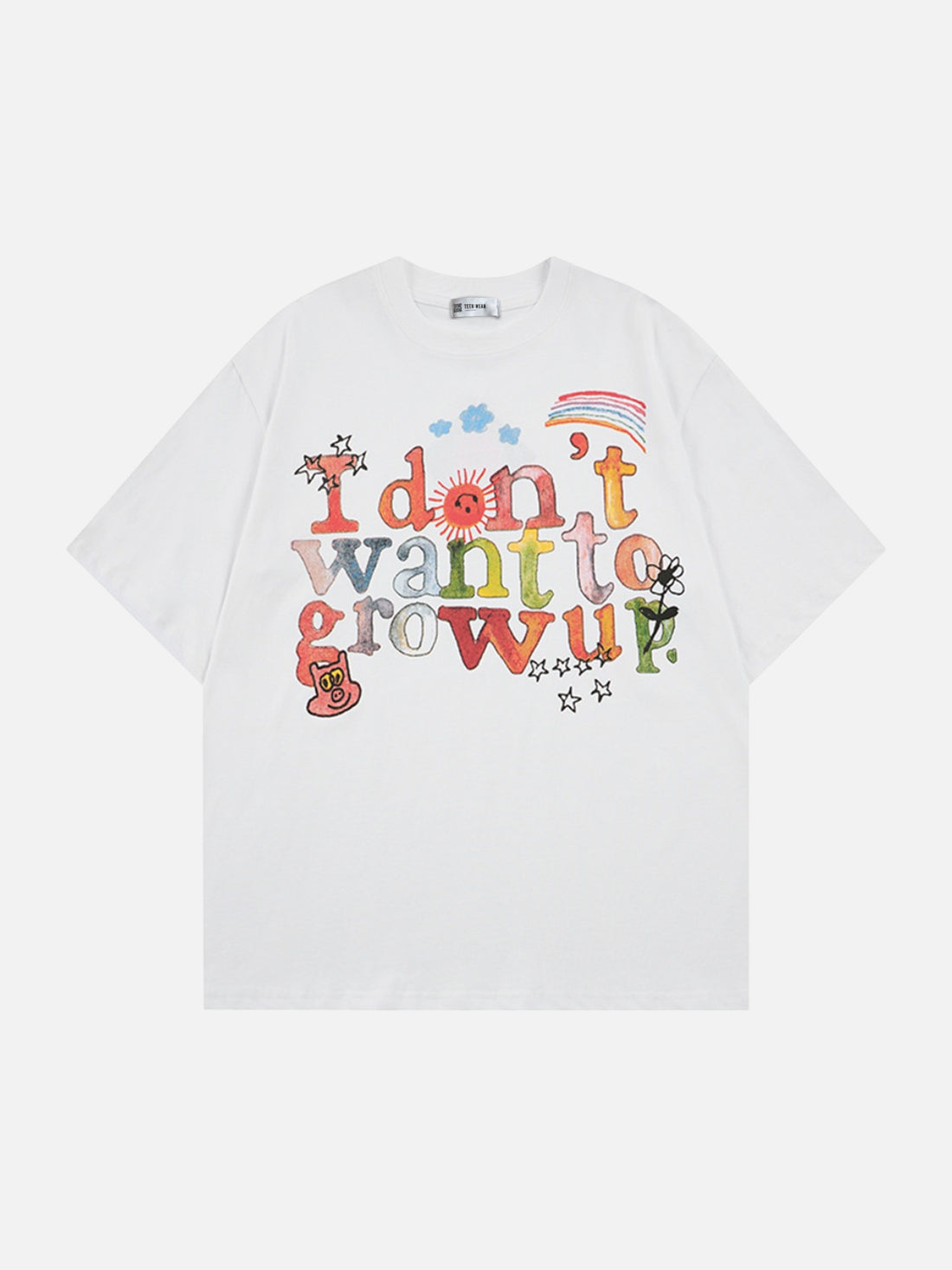 HIPPIE - Oversized Graphic T-Shirt Blue | Teenwear.eu