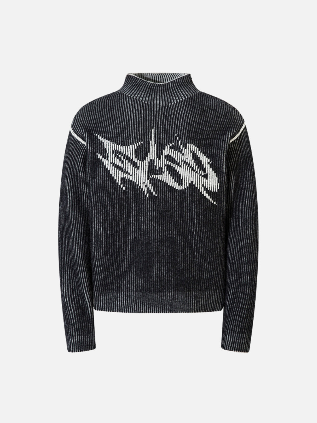 ZNAKS - Oversized Graphic Sweater Washed Black | TEENWEAR.EU