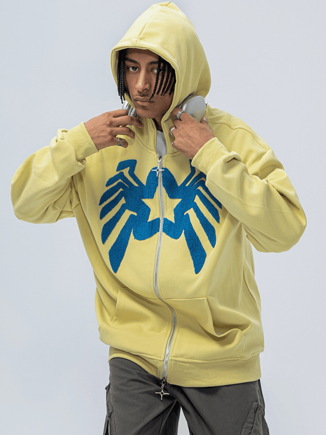 SPIDER UP - Embroidered Zip Up Hoodie | TEENWEAR.EU