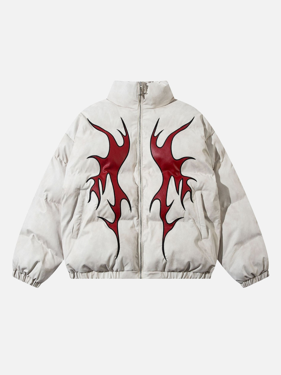 FIRE PORTAL - Puffer Graphic Jacket Black | TEENWEAR.EU