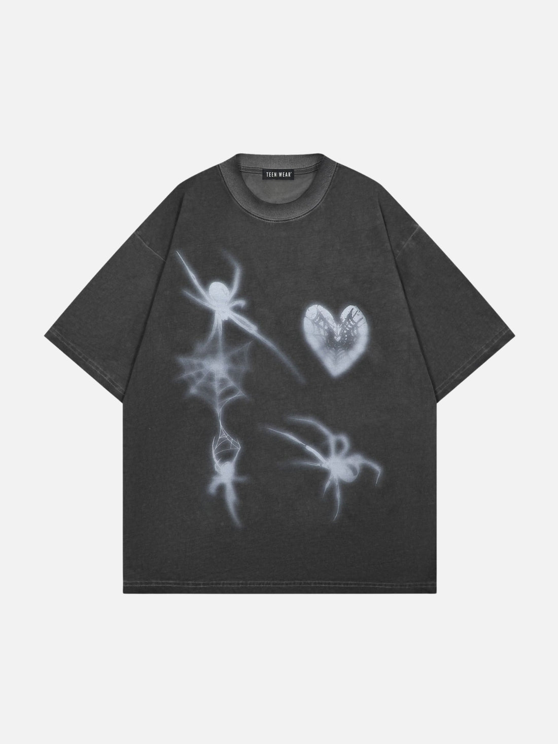 SPIDY HEARTH - Oversized Print T-Shirt Black | TEENWEAR.EU