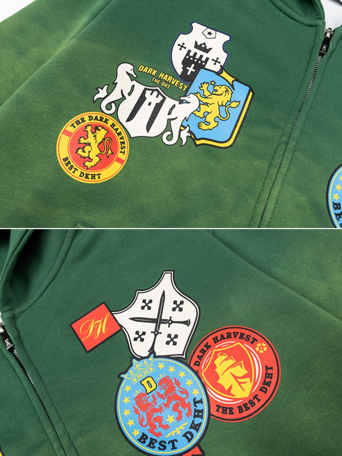 SHIELDY - Oversized Embroidered Zip Up Hoodie | Teenwear.eu