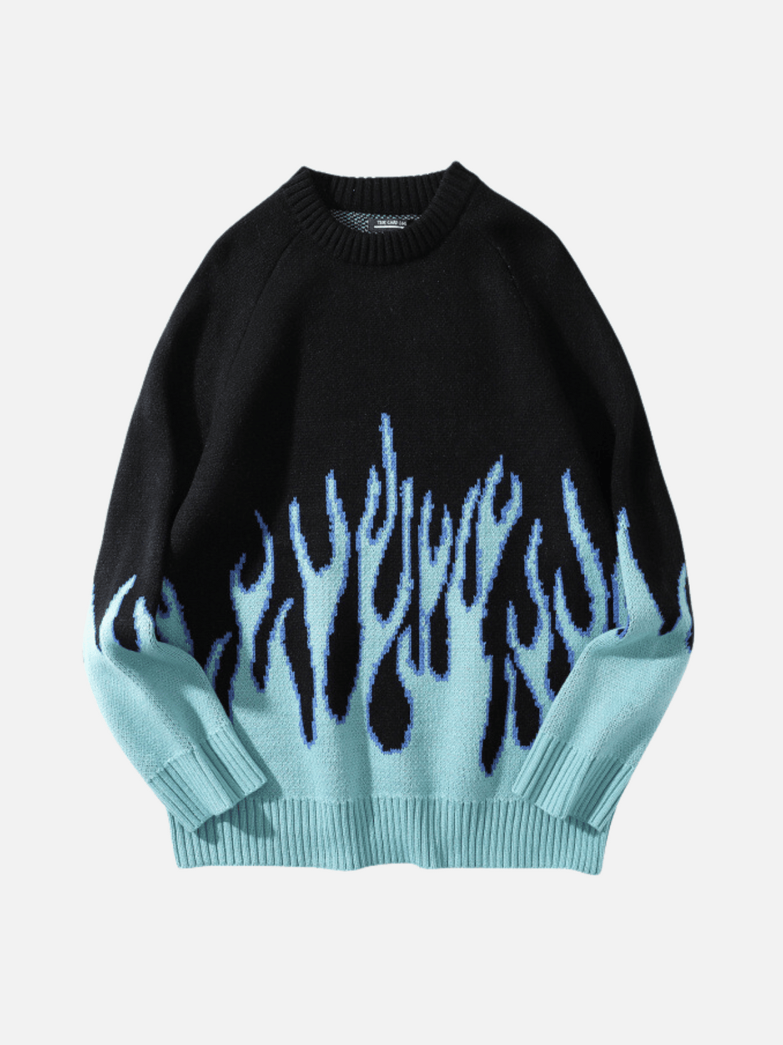 FIRE - Oversized Graphic Sweater Blue | TEENWEAR.EU