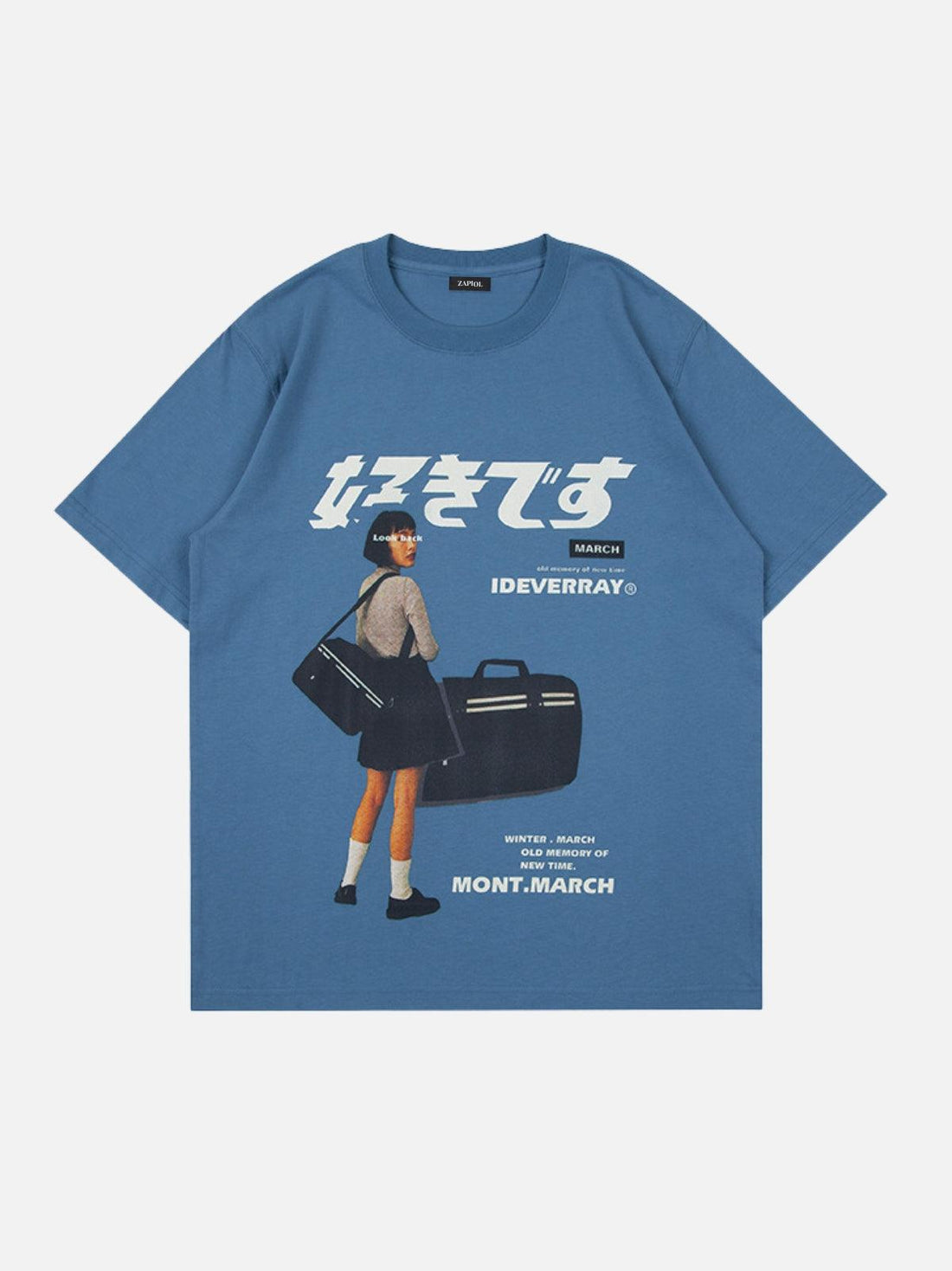 LOOK BACK - Oversized Print T-Shirt Blue | Teenwear.eu