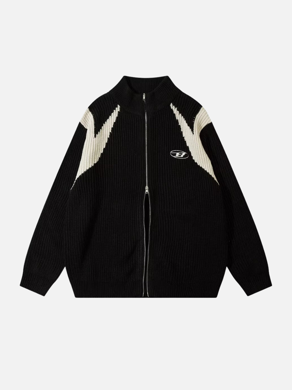 BOUNY - Oversized Graphic Cardigan Black | TEENWEAR.EU