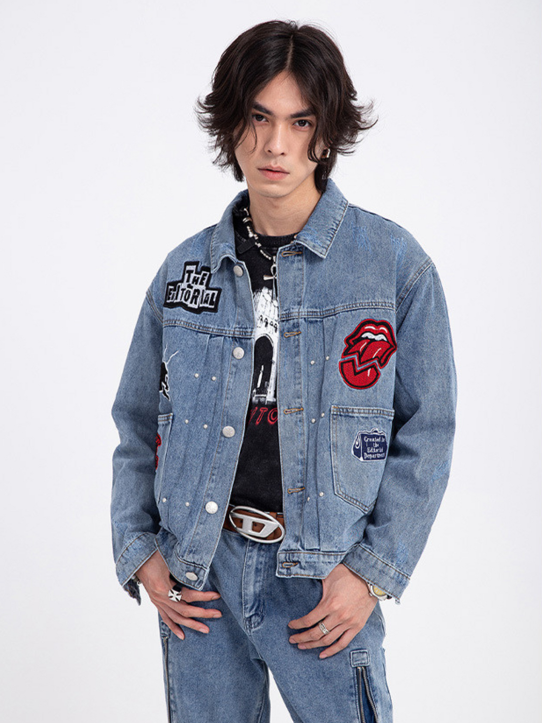 FLANGUS - Denim Embroidered Jacket | TEENWEAR.EU