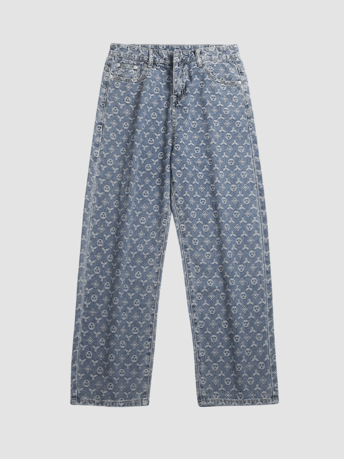 PATTERN - Loose Graphic Jeans Blue | TEENWEAR.EU