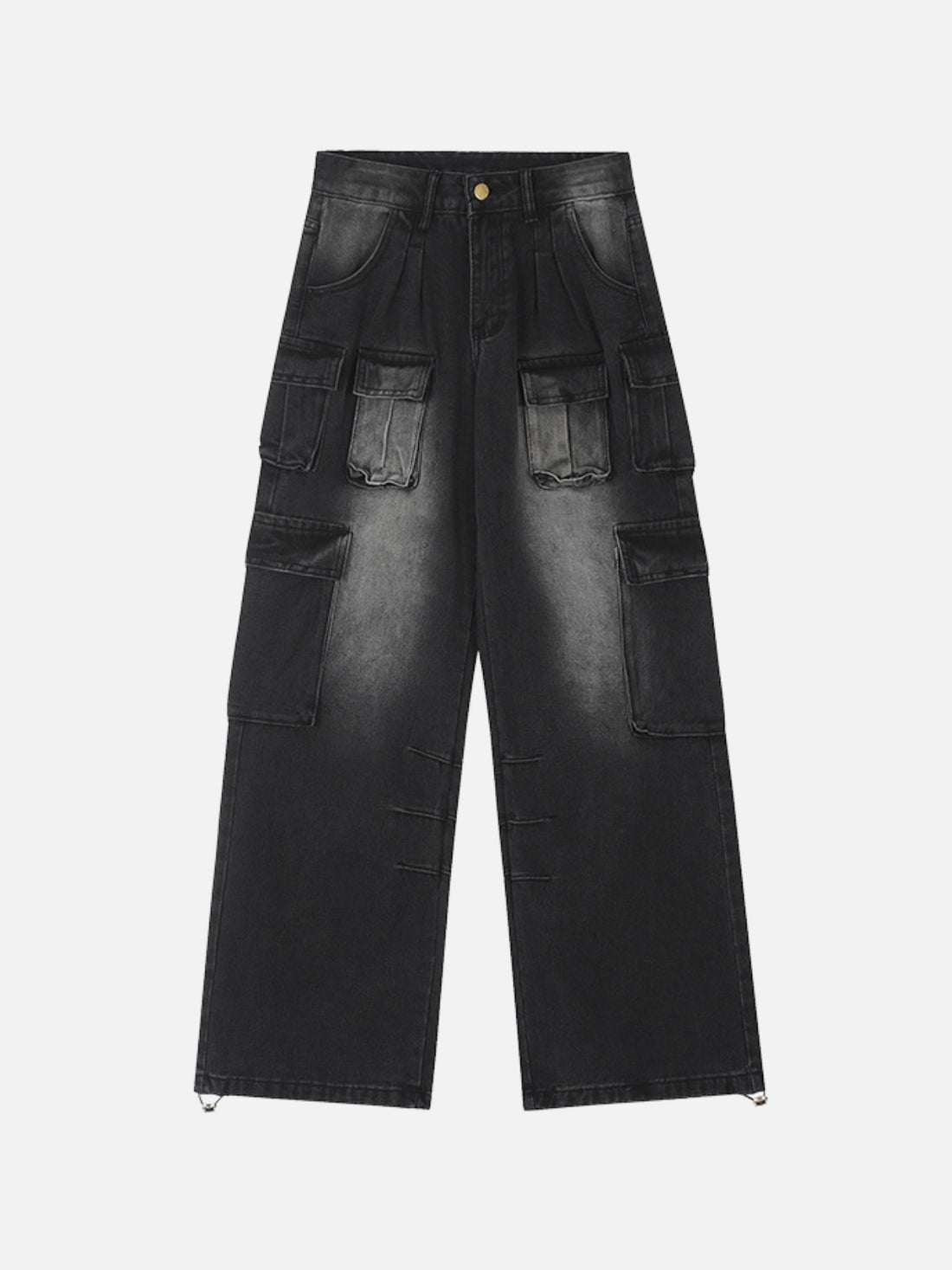 POCKETLESS - Graphic Cargo Jeans Black | TEENWEAR.EU