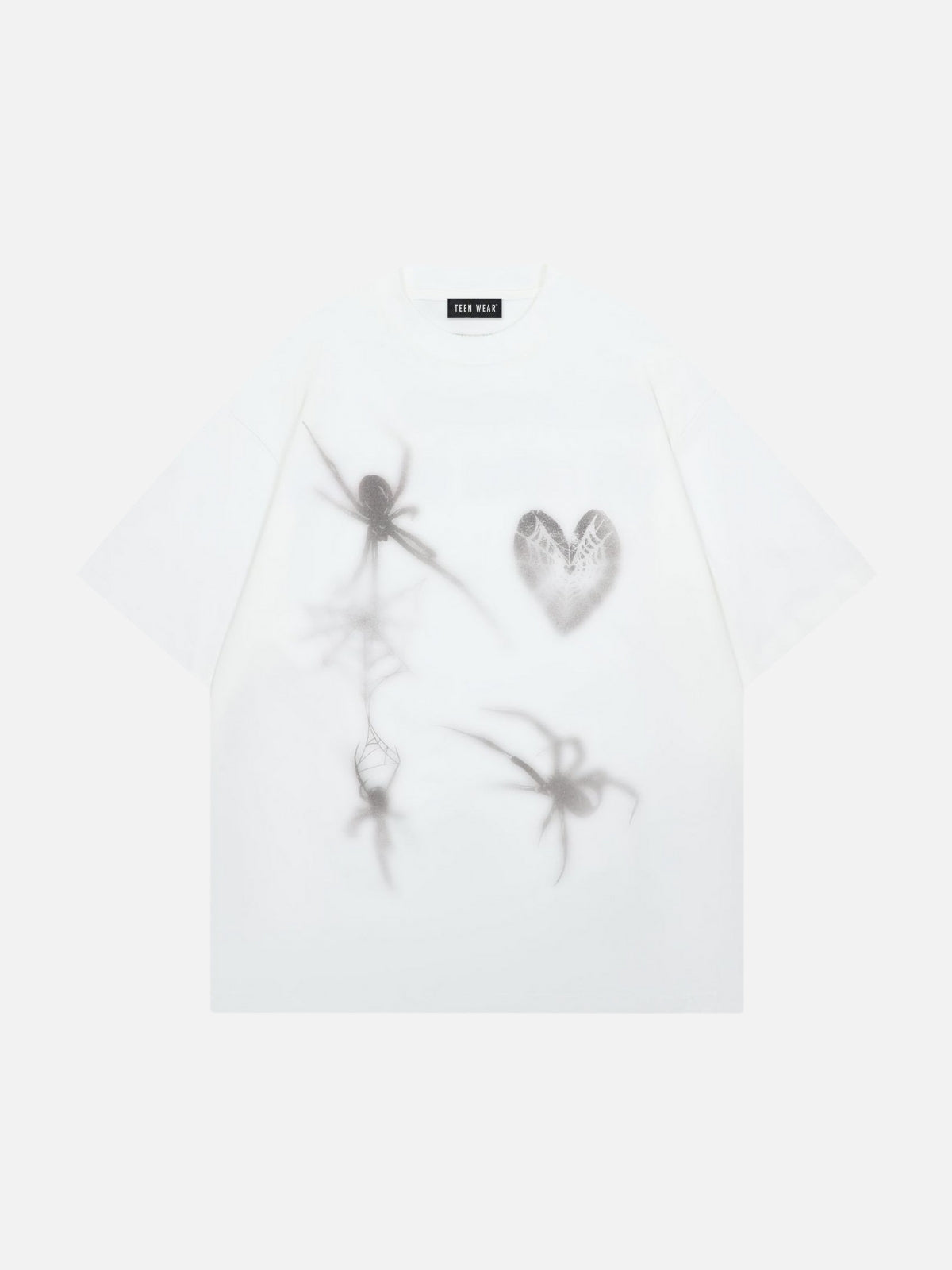 SPIDY HEARTH - Oversized Print T-Shirt White | TEENWEAR.EU