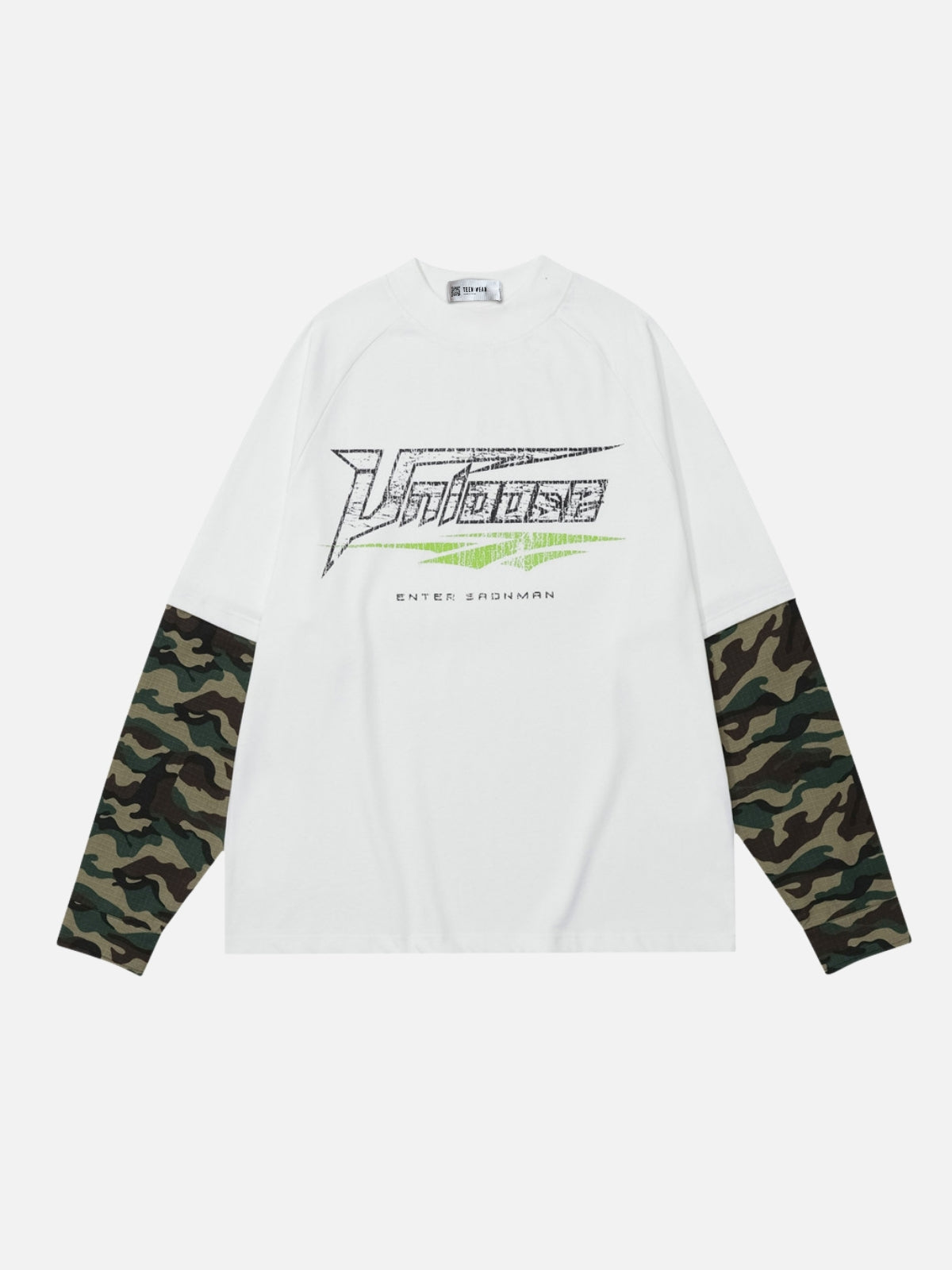 SADNMAN - Oversized Print Long Sleeved T-Shirt White | TEENWEAR.EU