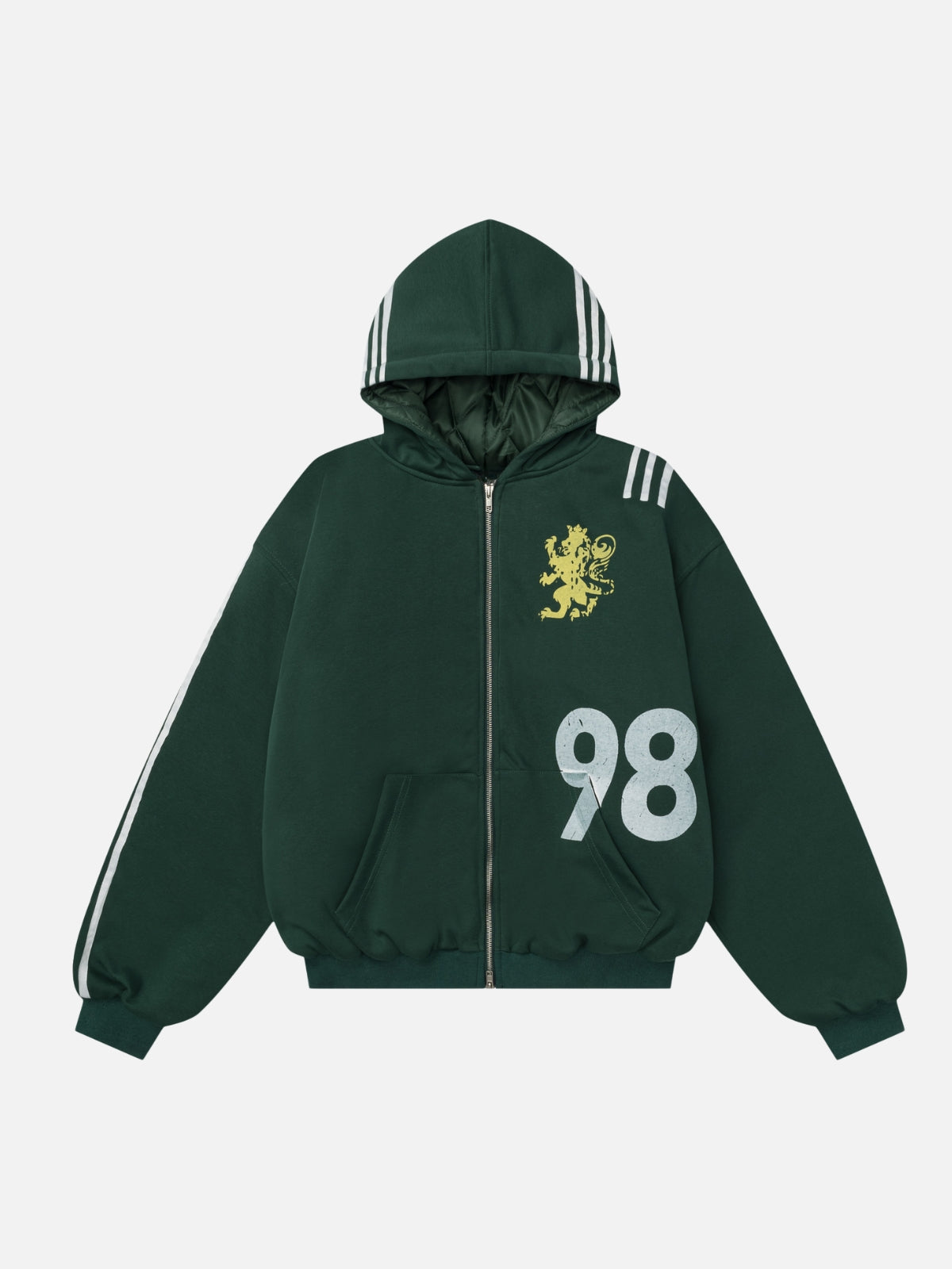 LIONEX – Oversized Graphic Zip Up Hooded Jacket