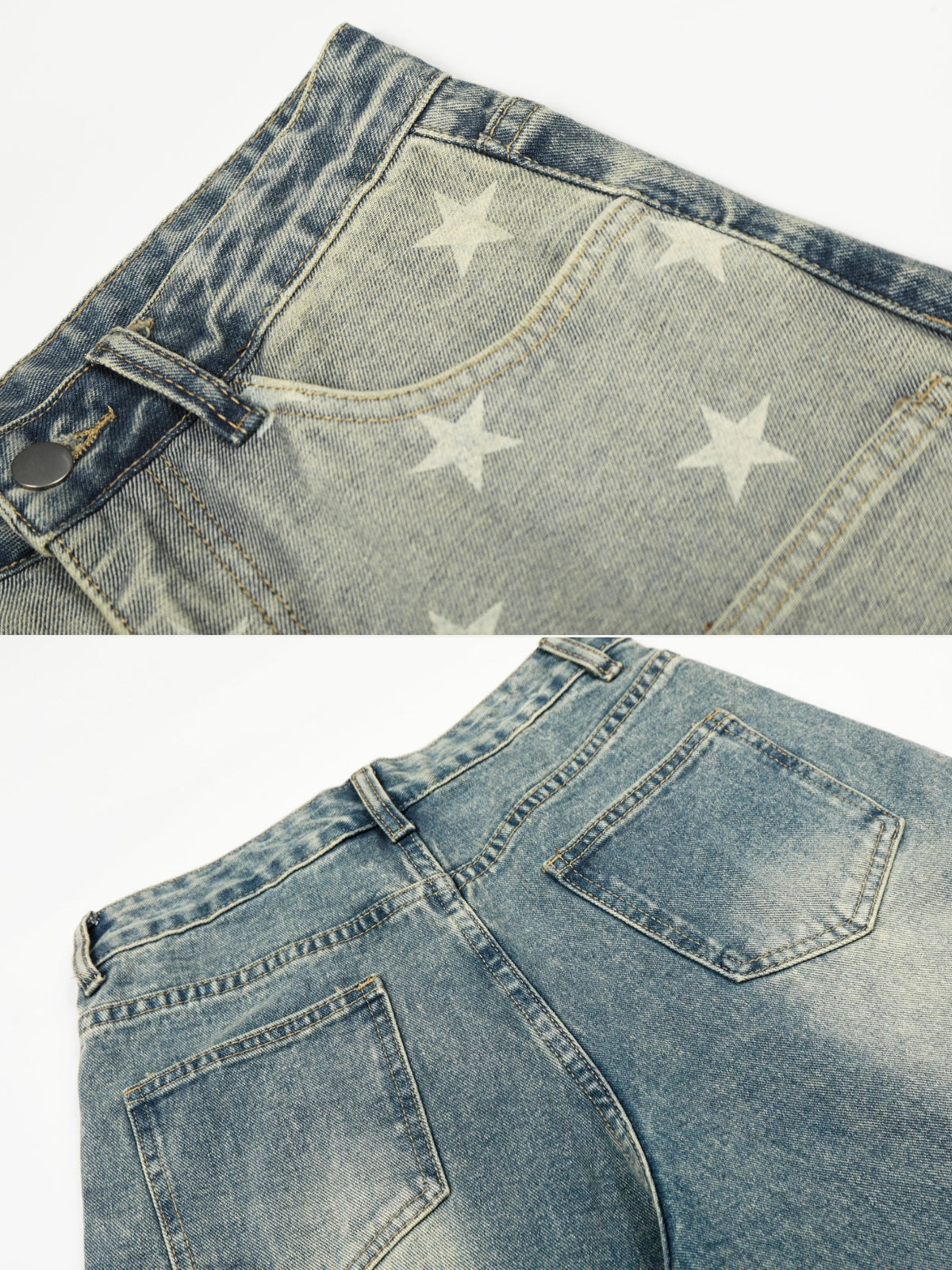 STARGAZING - Baggy Embroidered Graphic Jeans