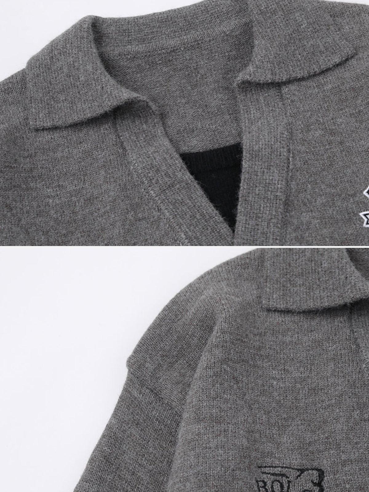 BOLYNN – Oversized Graphic Polo Sweater