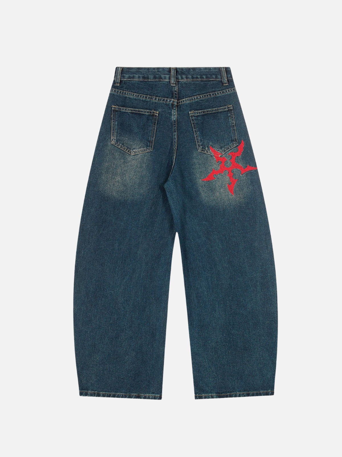 SPINNER - Baggy Embroidered Graphic Jeans
