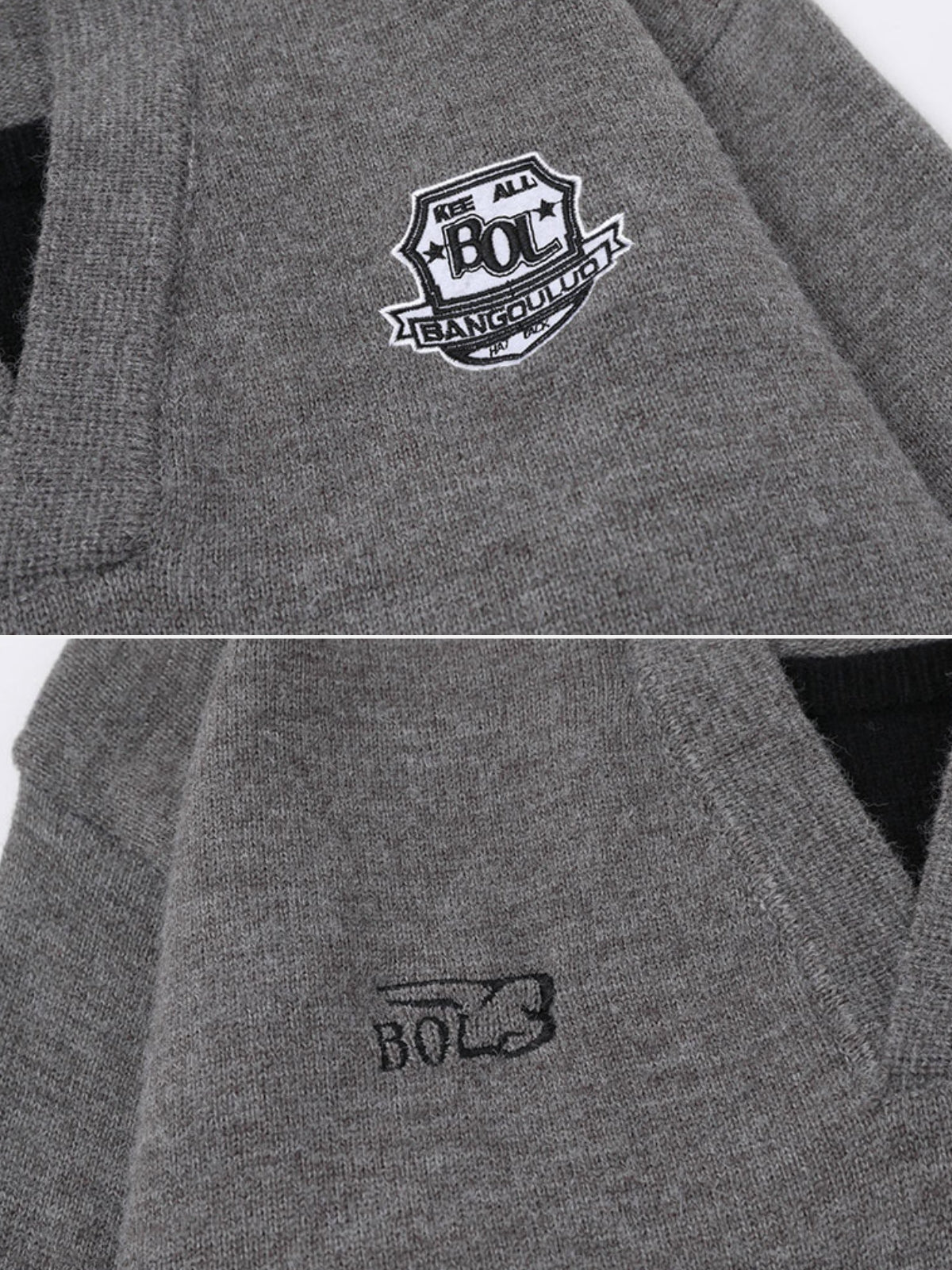 BOLYNN – Oversized Graphic Polo Sweater