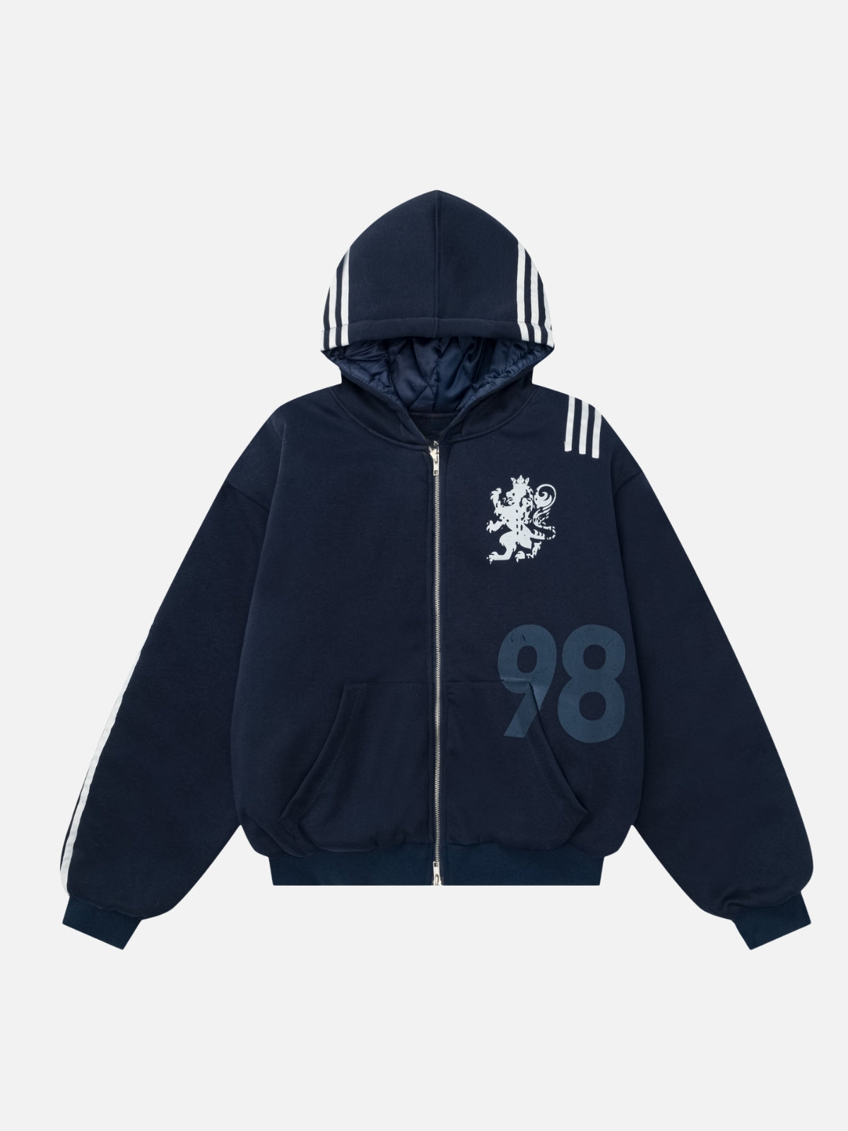 LIONEX – Oversized Graphic Zip Up Hooded Jacket