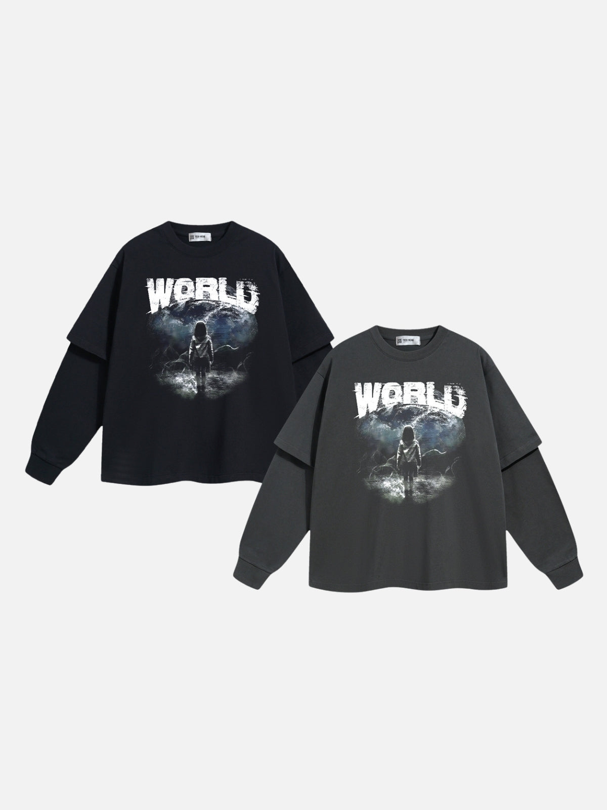 WORLD - Oversized Print Long Sleeved T-Shirt | TEENWEAR.EU