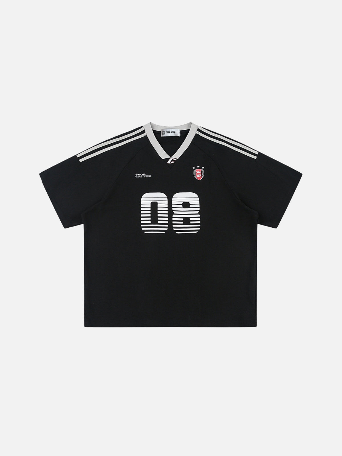 CATTEG - Oversized Graphic Jersey T-Shirt Black | TEENWEAR.EU