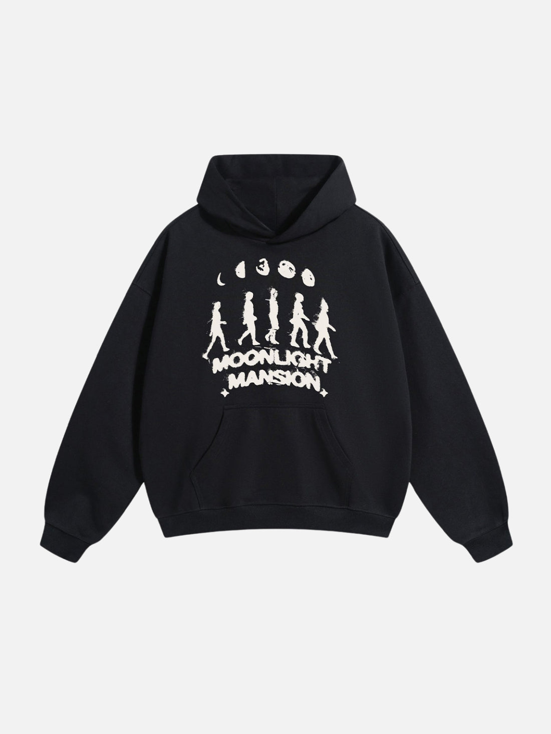 MOONLIGHT - Oversized Print Hoodie Beige | TEENWEAR.EU