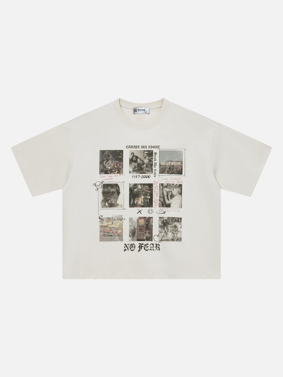 FEARLESS - Boxy Graphic T-Shirt Beige | Teenwear.eu