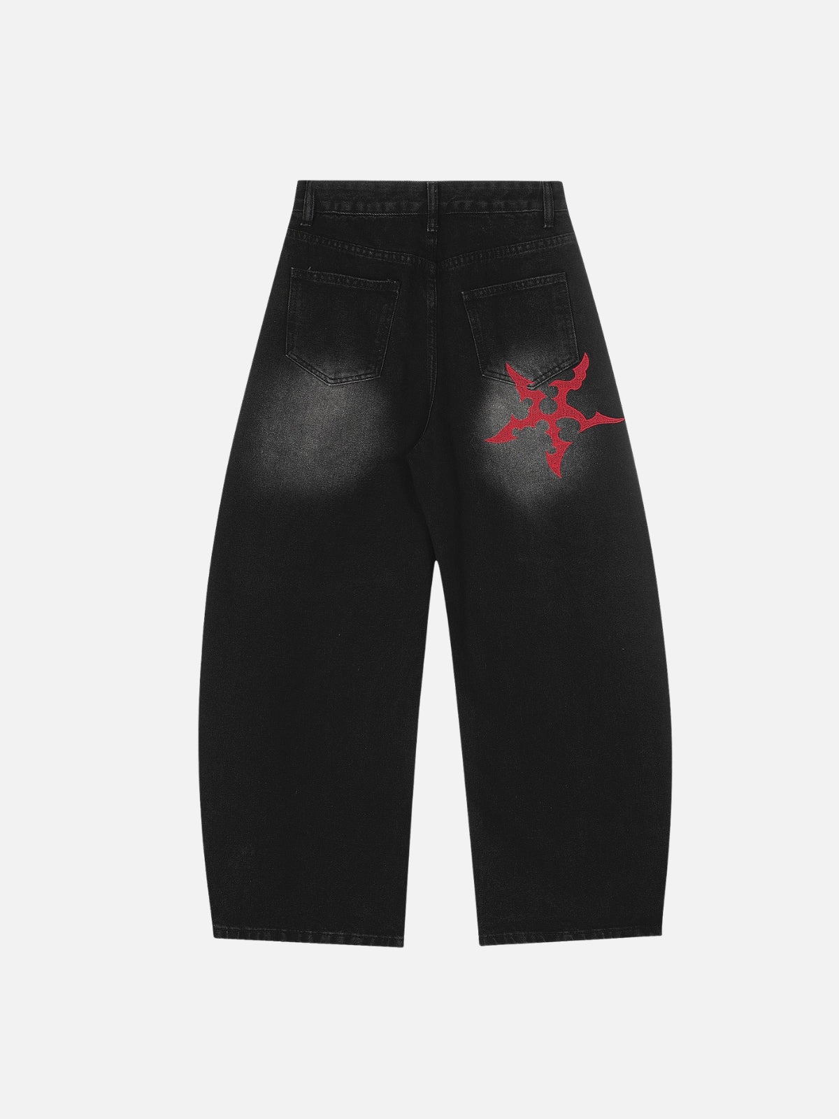 SPINNER - Baggy Embroidered Graphic Jeans