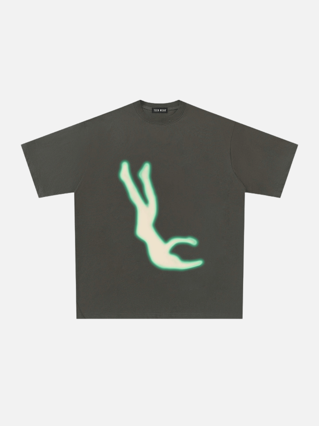 AMORUS - Regular Print T-Shirt Green | TEENWEAR.EU