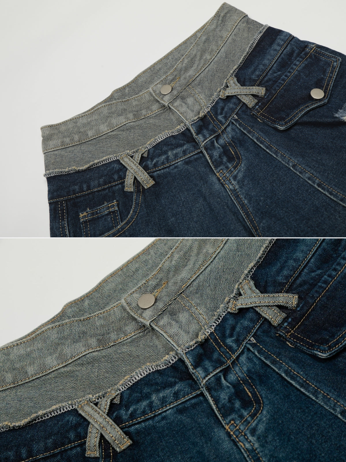 GRUNTRA – Baggy Basic Patchwork Jeans