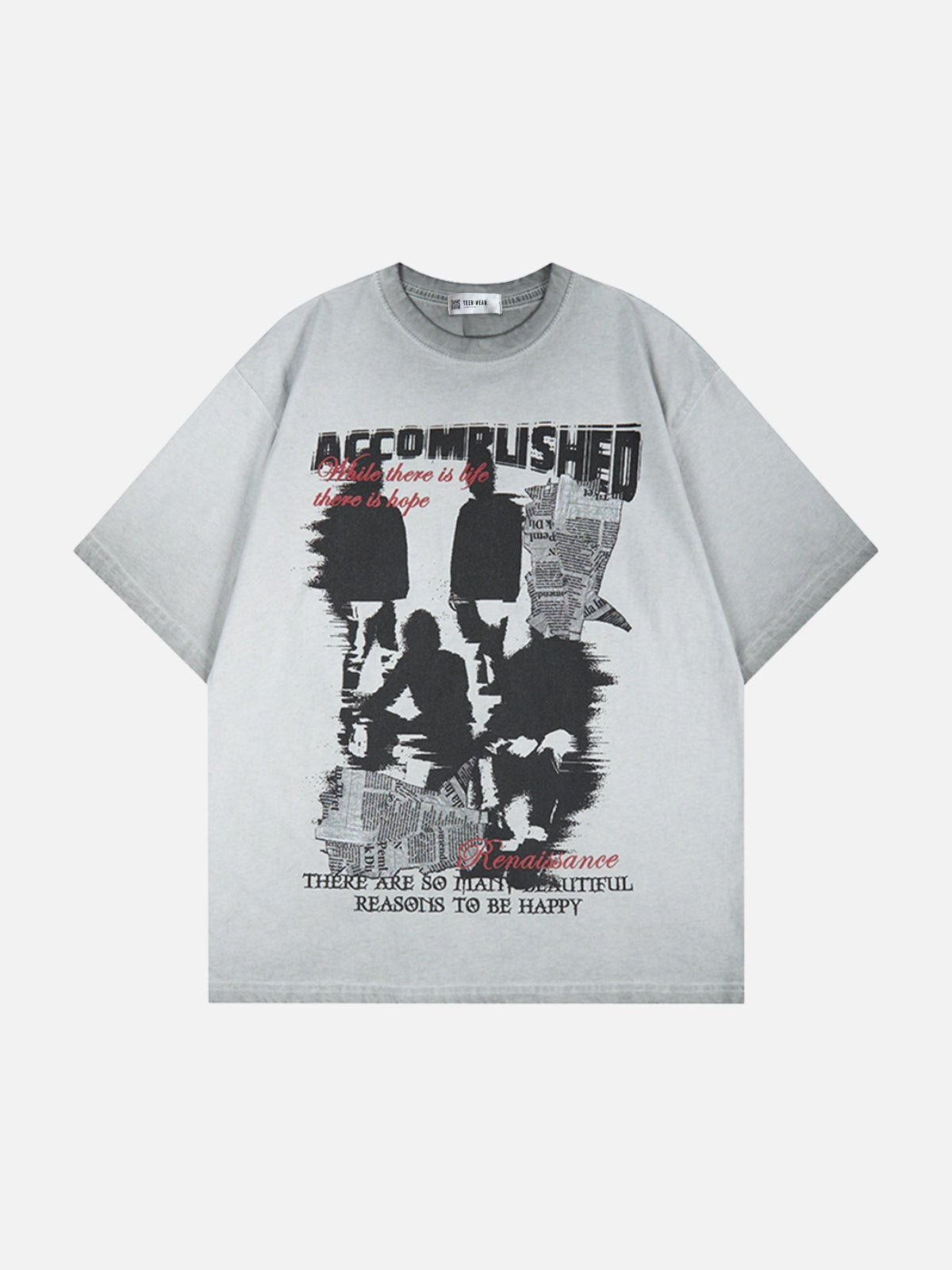 ACCOMRUSHED - Oversized Graphic T-Shirt Grey | Teenwear.eu