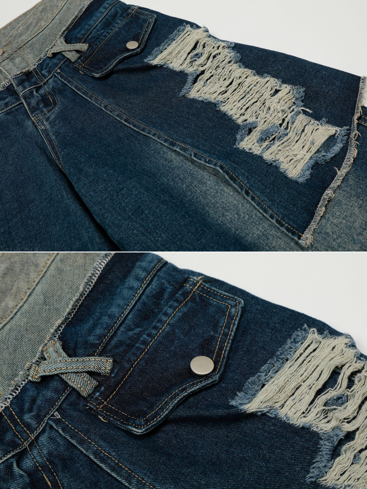 GRUNTRA – Baggy Basic Patchwork Jeans