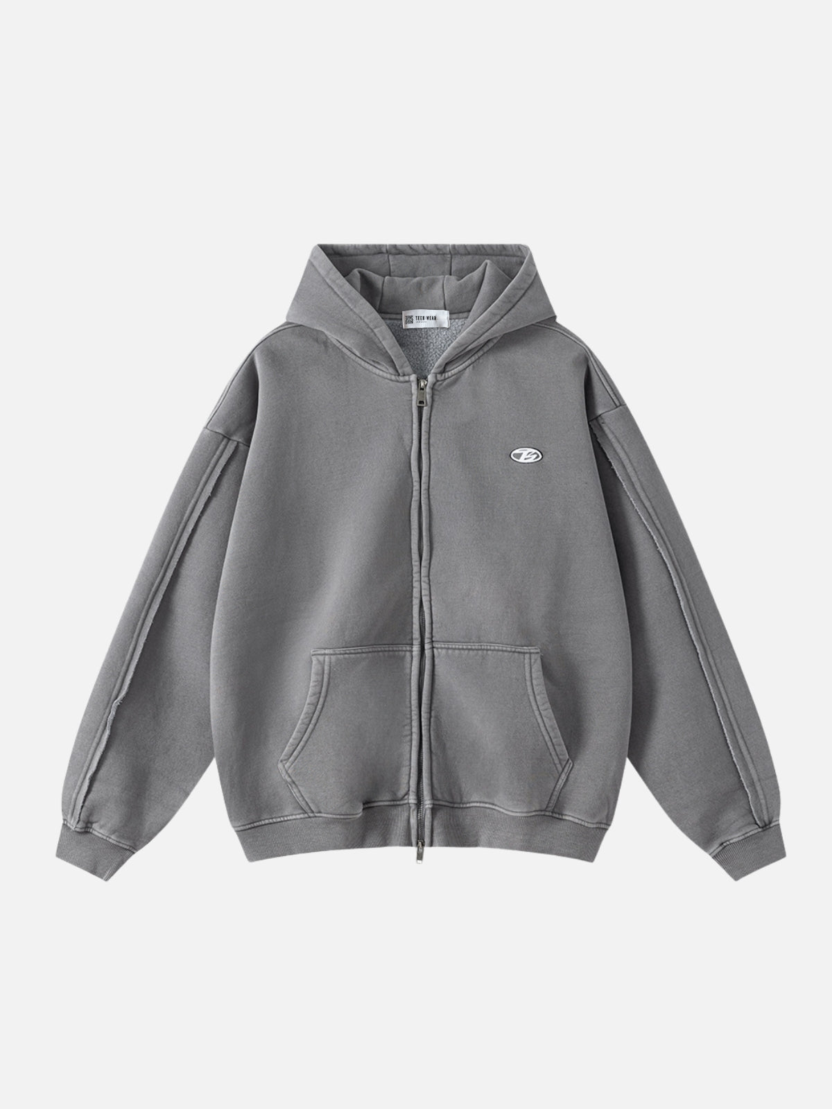 LOGOS - Oversized Embroidered Zip Up Hoodie