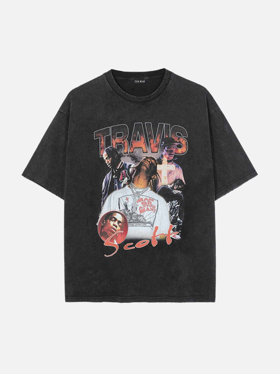 TRAVIS - Oversized Print T-Shirt Black | TEENWEAR.EU