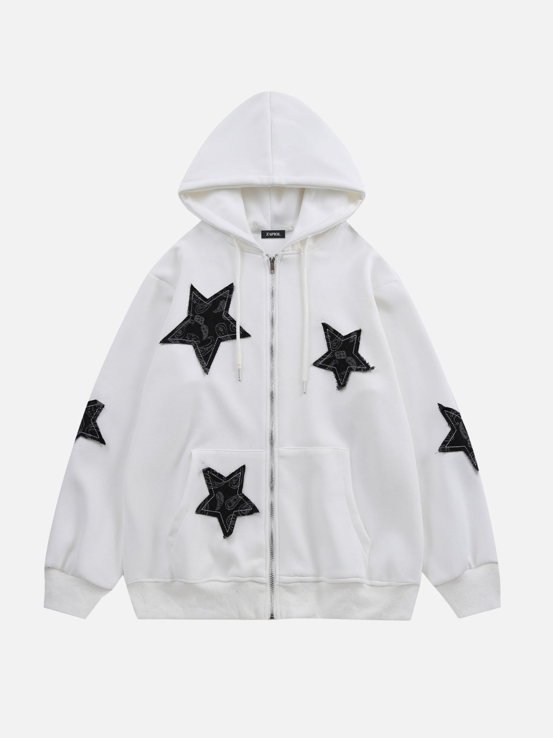 STARIUM - Graphic Sewn Zip Up Hoodie Black | Teenwear.eu