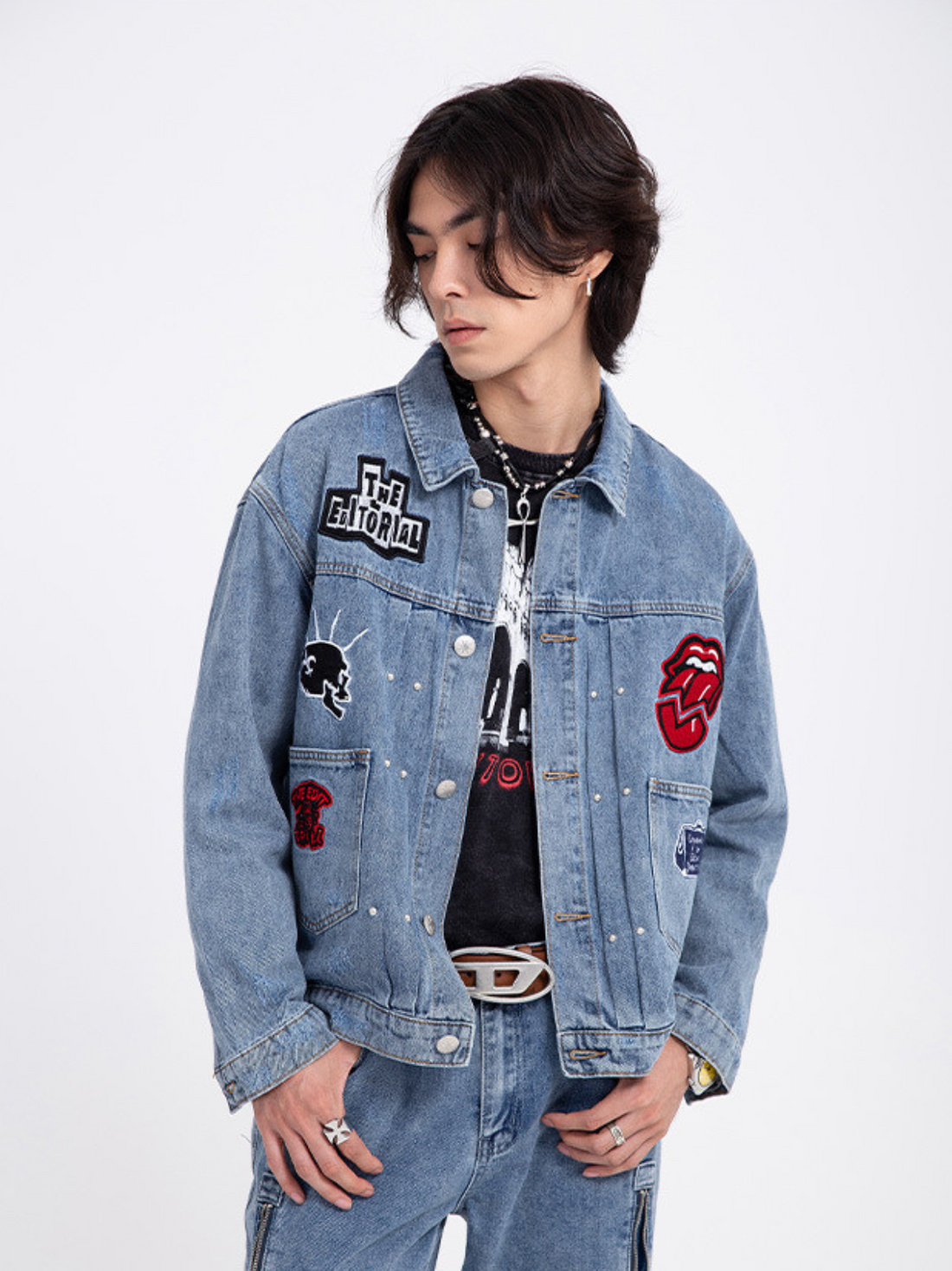 FLANGUS - Denim Embroidered Jacket | TEENWEAR.EU