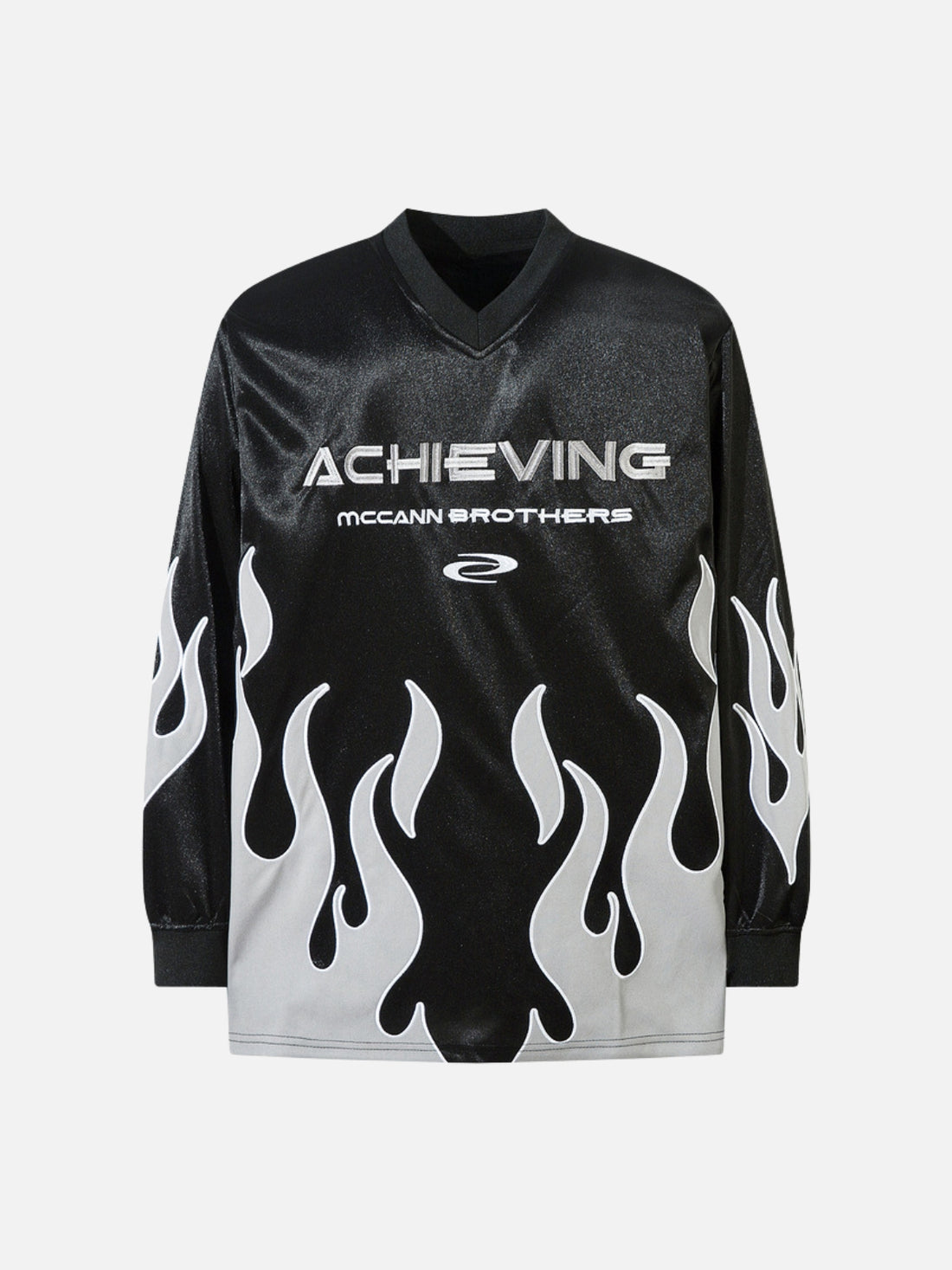 ACHIEVING - Oversized Embroidered Jersey Black | TEENWEAR.EU