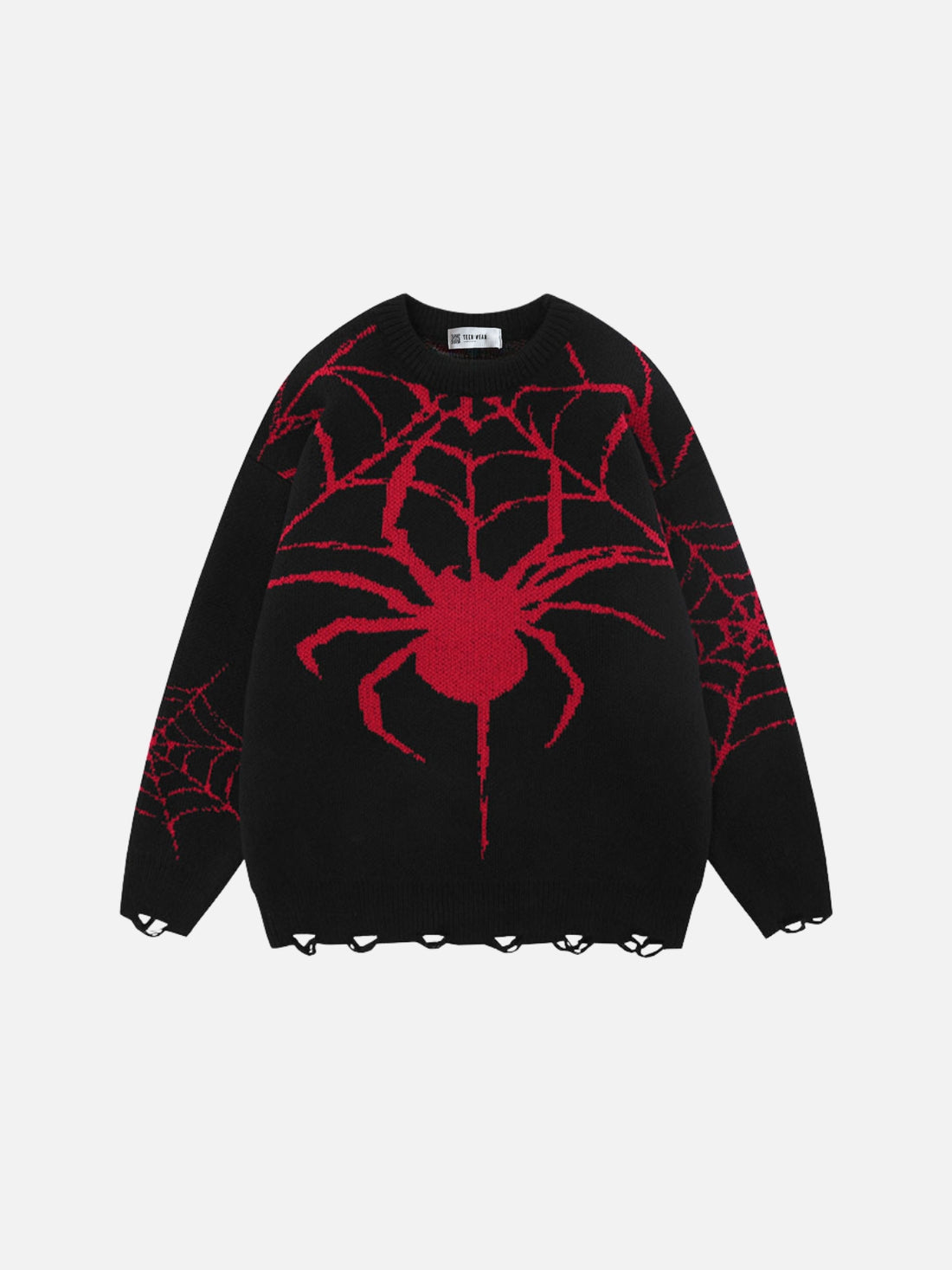 SPIDER WEBIE - Oversized Graphic Sweater Red | TEENWEAR.EU