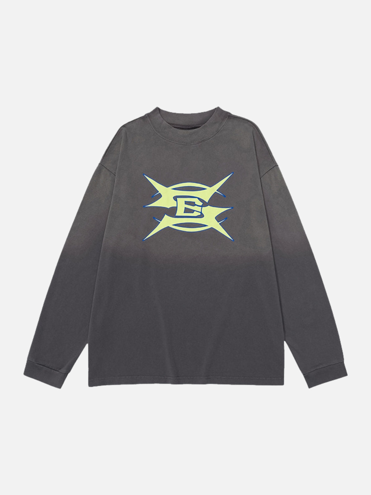 BALCKEND - Oversized Print Long Sleeved T-Shirt Grey | TEENWEAR.EU