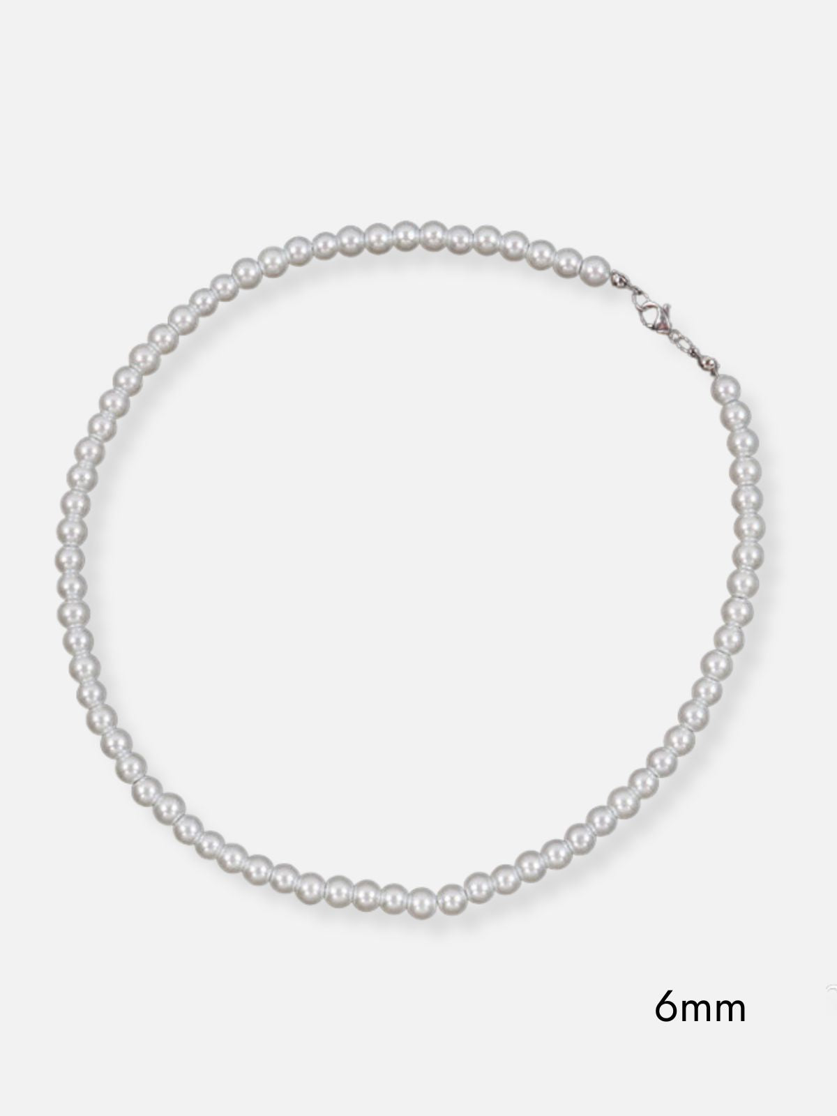 PEARLY - Pearls Imitation Necklace White 6mm | TEENWEAR.EU