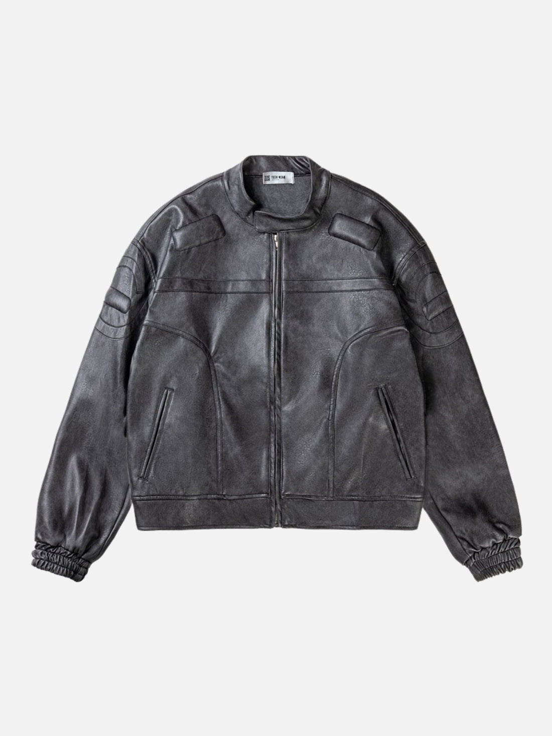 OSWALD - Leather Oversized Basic Jacket Black | TEENWEAR.EU