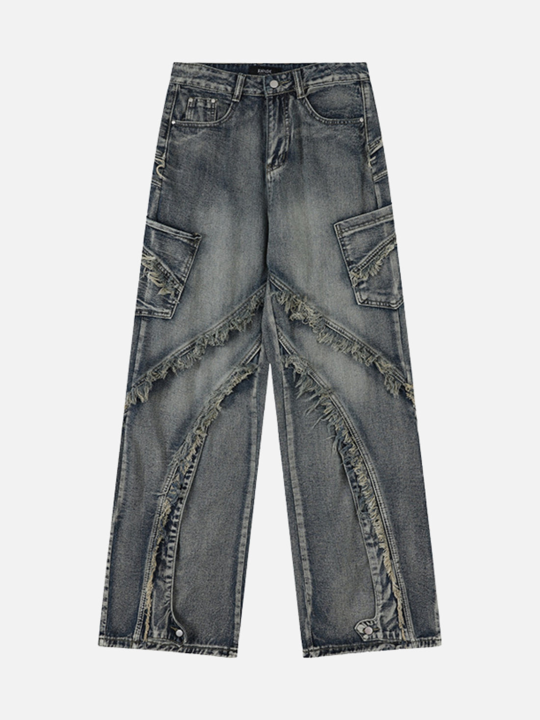 WAFLES - Baggy Embroidered Jeans Blue | TEENWEAR.EU