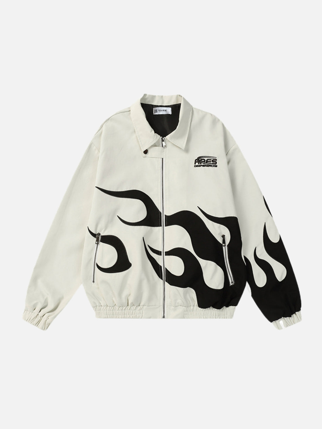 FIRENDOS - Oversized Graphic Jacket White | TEENWEAR.EU