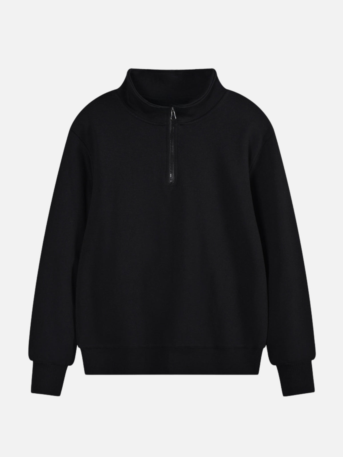 QUATER - Basic Zip Sweatshirt Black | TEENWEAR.EU