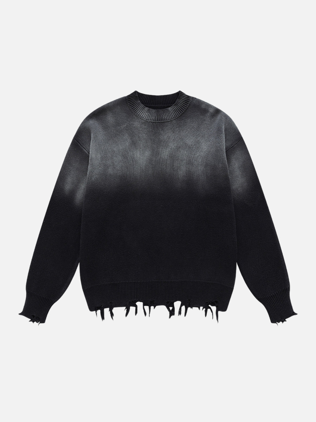 STICKIES - Oversized Basic Ripped Sweater Black | TEENWEAR.EU