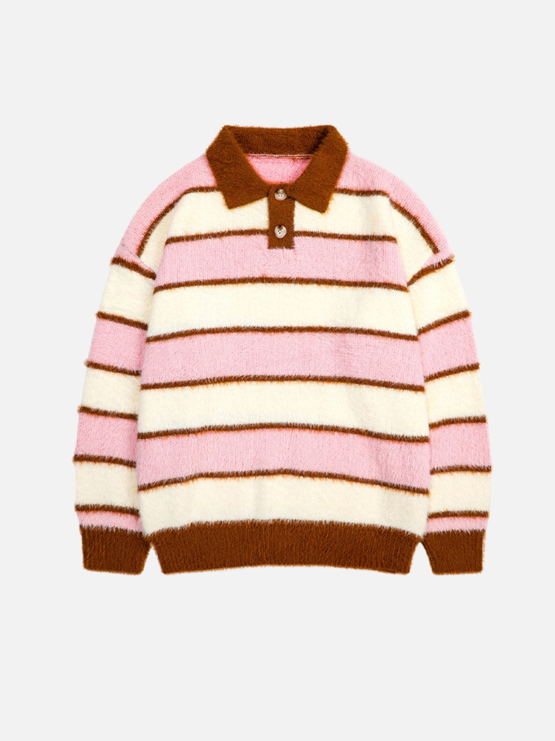 COLLAR - Oversized Striped Polo Sweater Blue | TEENWEAR.EU