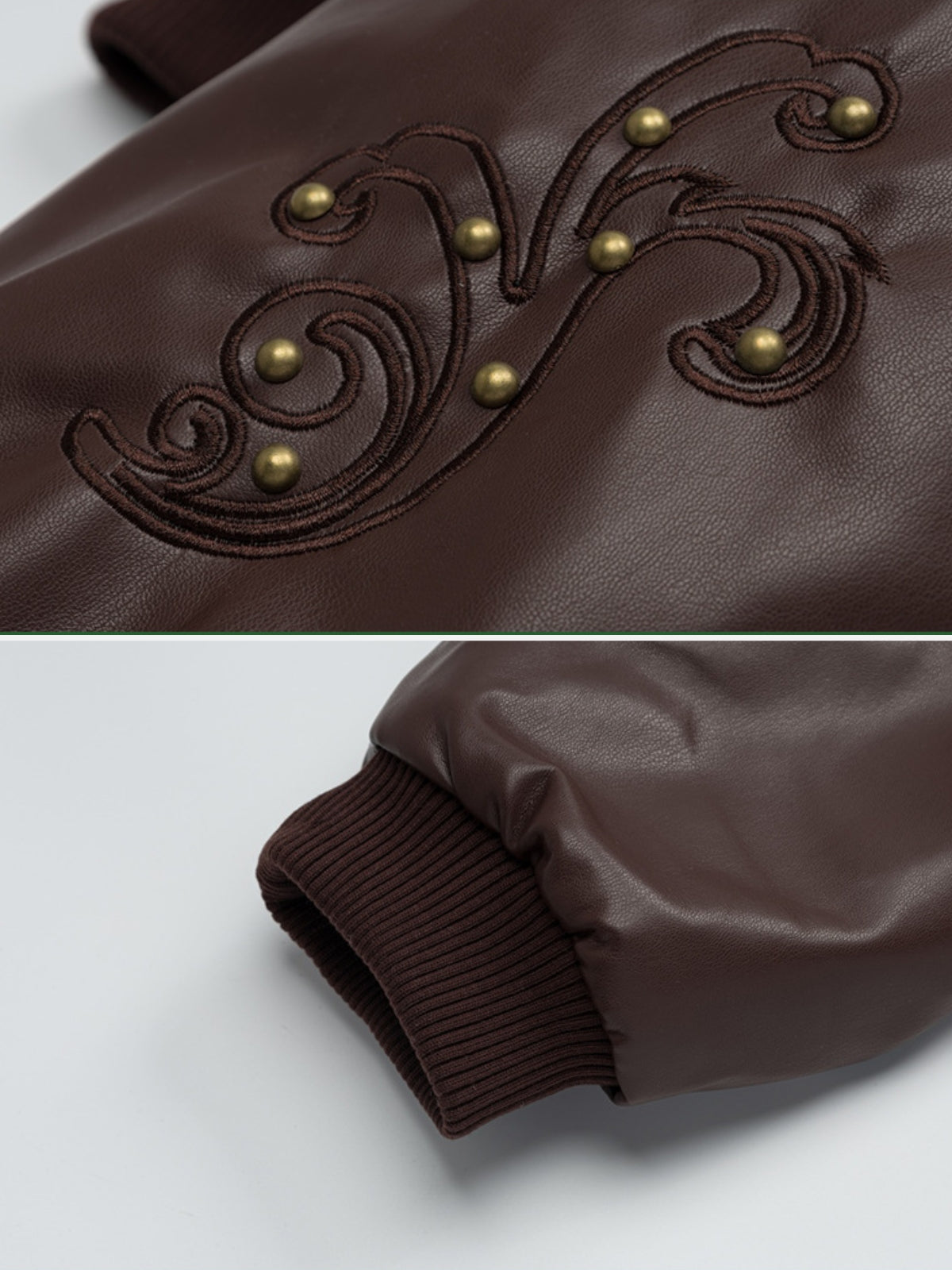 ORNIX – Embroidered Oversized Leather Jacket