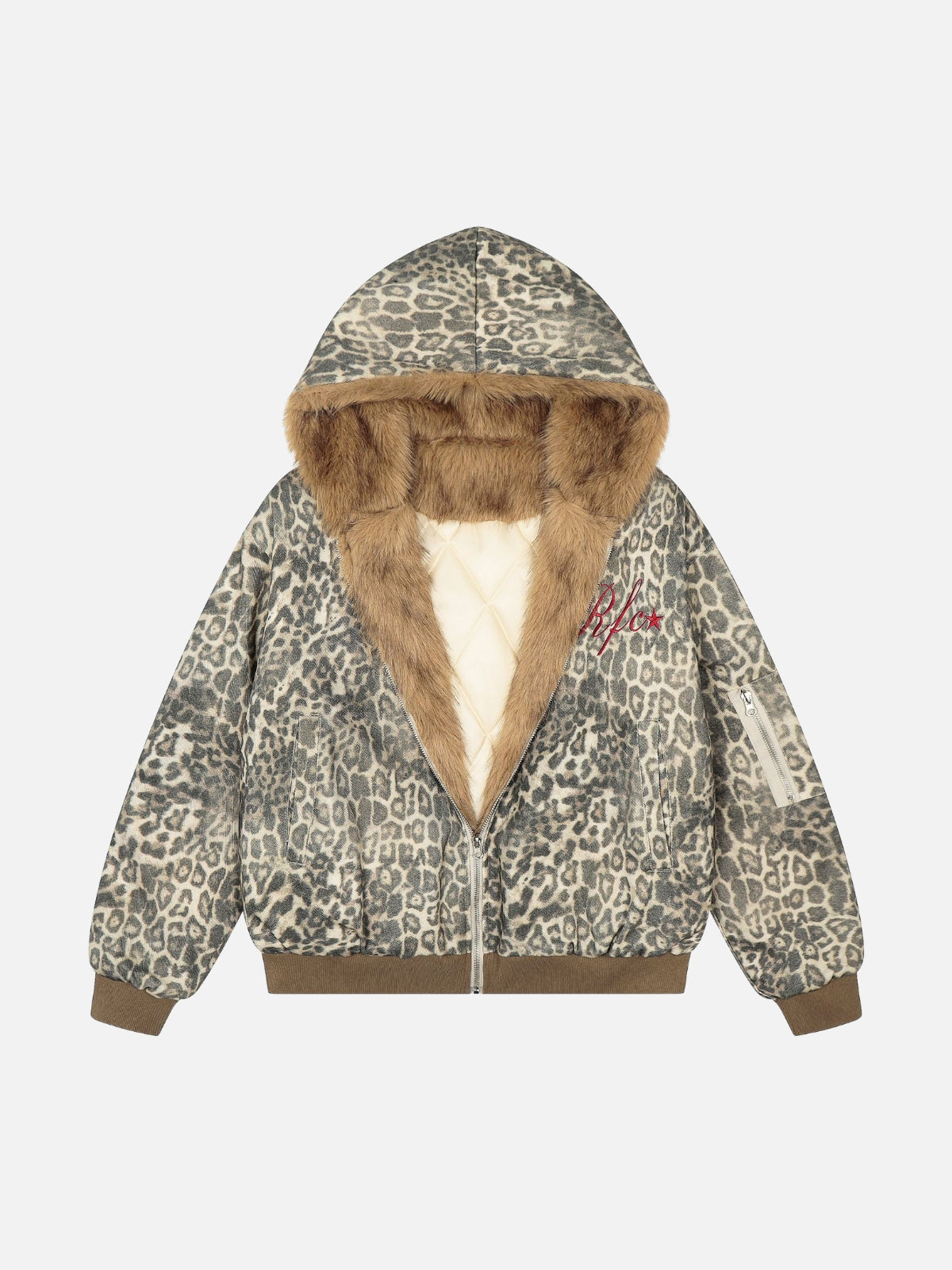 TENGER - Embroidered Leopard Graphic Jacket