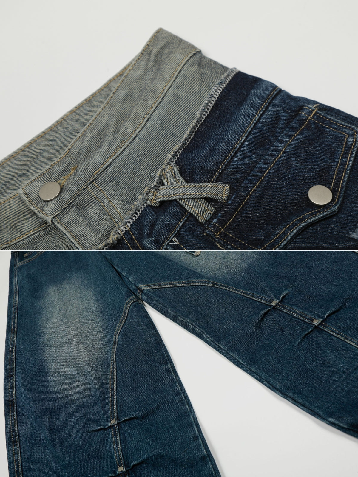 GRUNTRA – Baggy Basic Patchwork Jeans